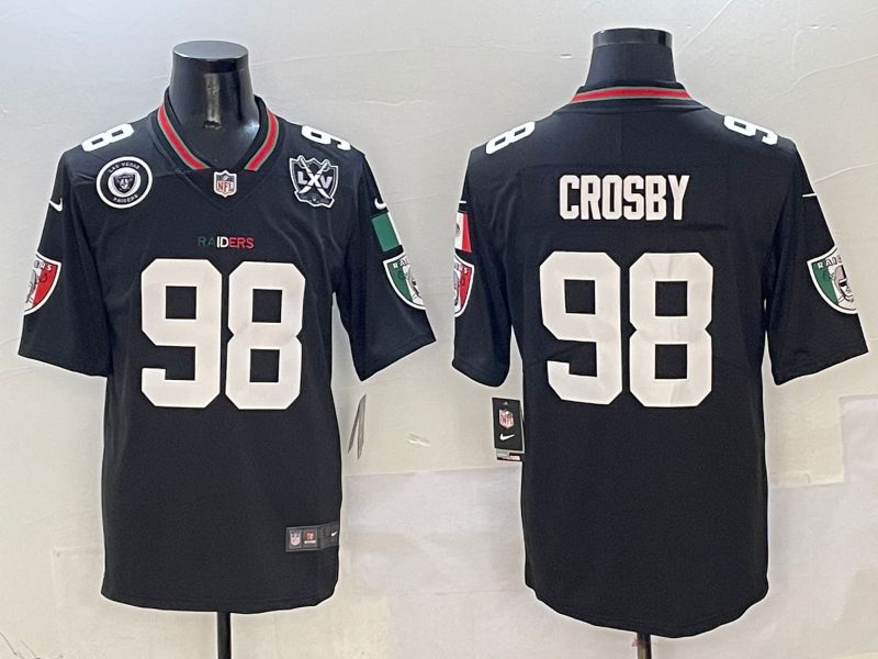 Men Oakland Raiders #98 Crosby Black Mexico 2025 Nike Limited NFL Jersey style 3